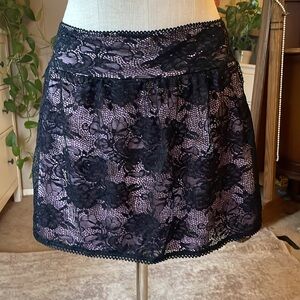 Sugar Thrillz floral black lace mini skirt, plus size 3X